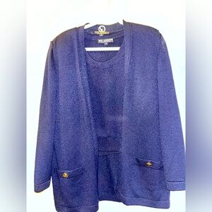 Vintage St. John Basics cardigan and short sleeve shirt